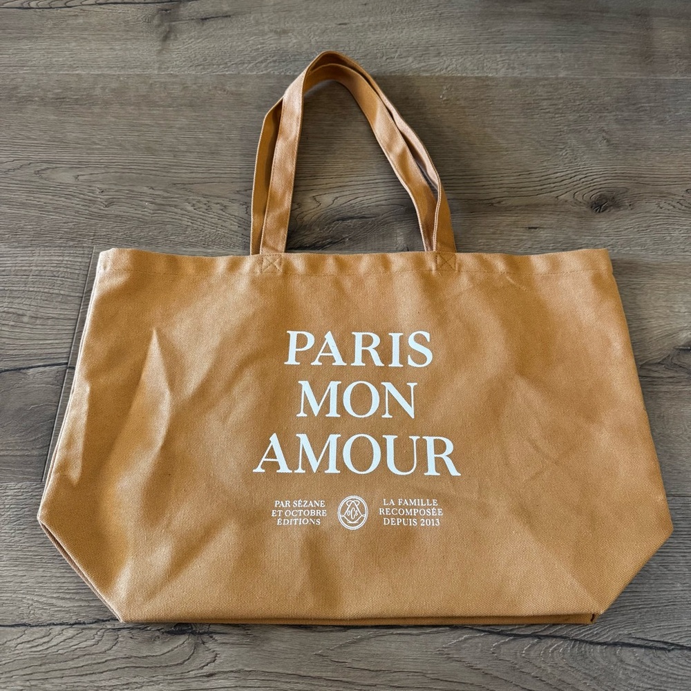 Sézane Paris Mon Amour Large Canvas Tote, New